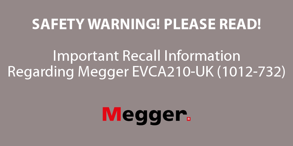 Megger EVCA210-UK Recall Banner