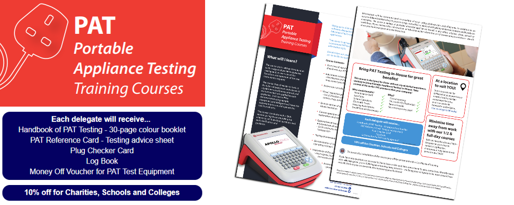 Banner advertising Acutest's PAT Testing training specials