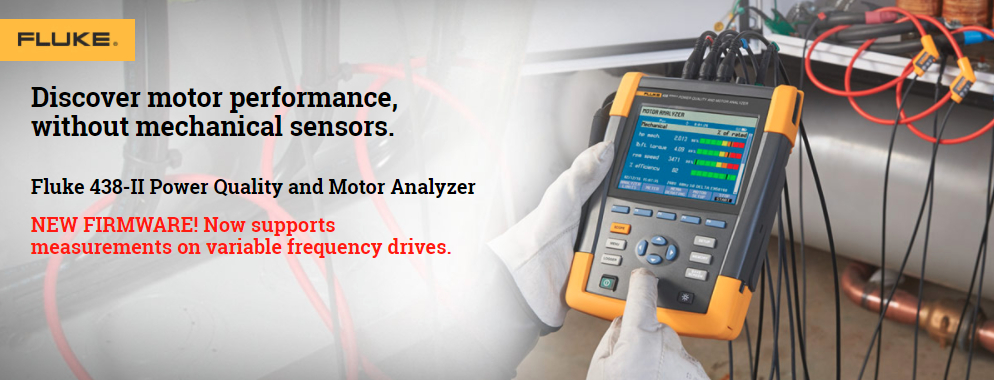 Application shot of Fluke 438-II Power Quality and Motor Analyser, by Acutest